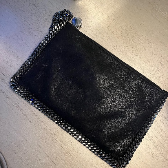 Stella McCartney Black Clutch with Silver Chain - Picture 8 of 10